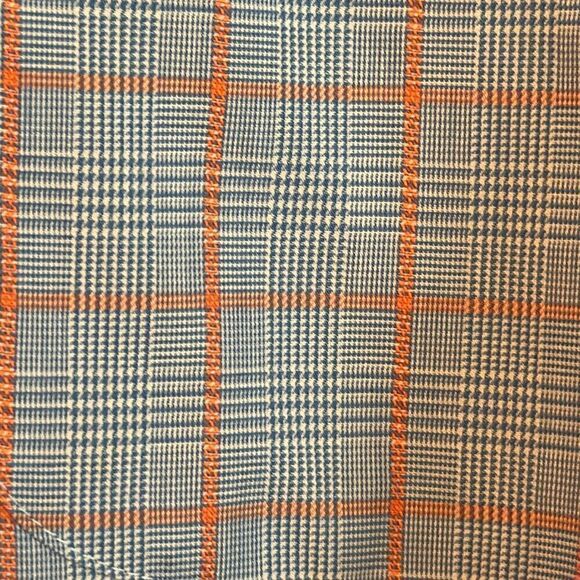 PETER MILLAR Blue & Orange Check Button Down Shirt - Picture 3 of 9